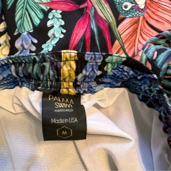 Palma Swim Puerto Rico Swim Trunk Volar Parrot Tropical Forrest M Shorts lined - Picture 5 of 11